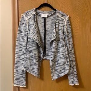 Lush Knit Open Front Tweed Blazer